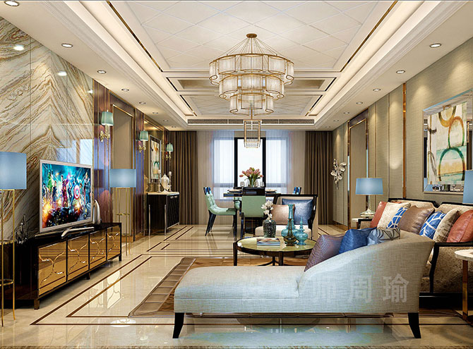 大鸡吧操视频世纪江尚三室两厅168平装修设计效果欣赏